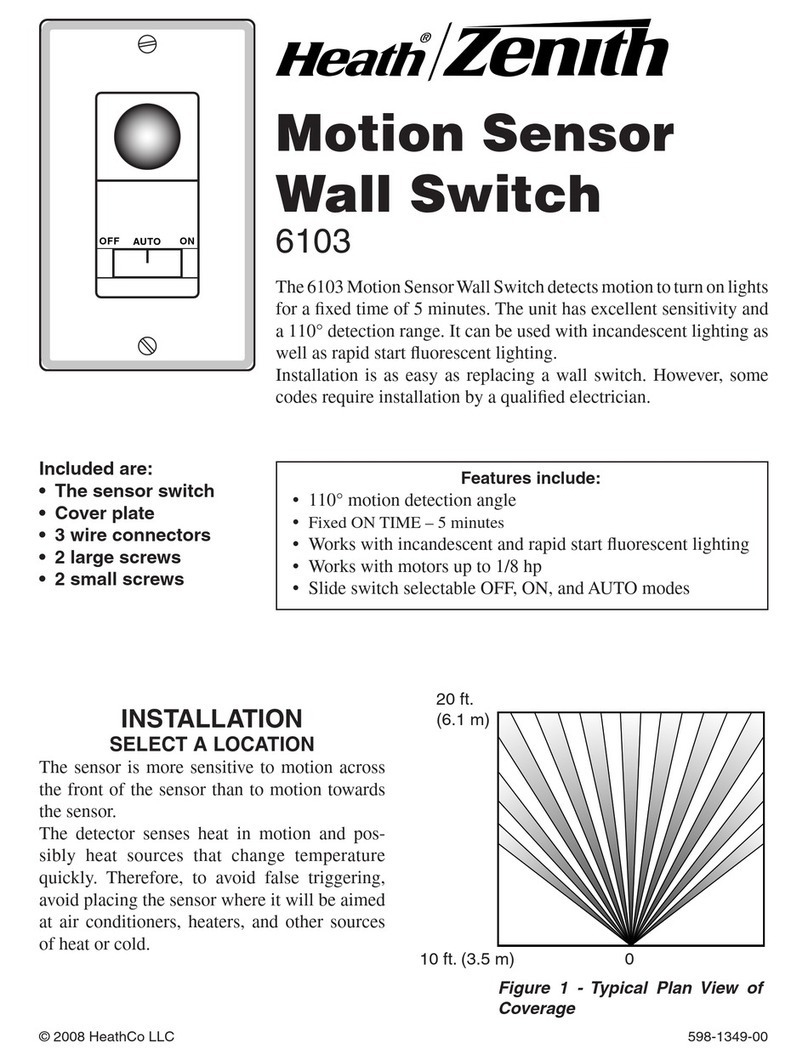Heath Zenith Motion Sensor Wall Switch 6103 owner's manual