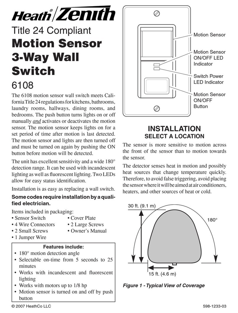 Heath Zenith Motion Sensing 3-Way Wall Switch 6107 User manual