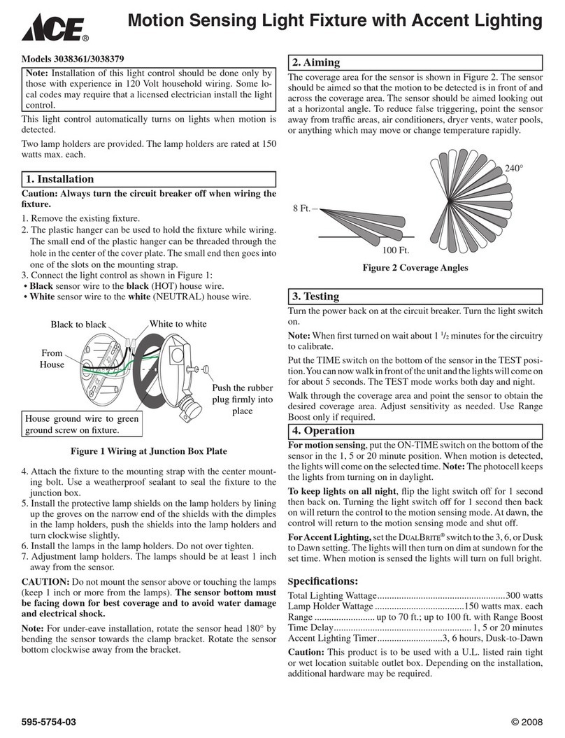 Ace Motion Sensing Light Fixture with Accent Lighting... product manual