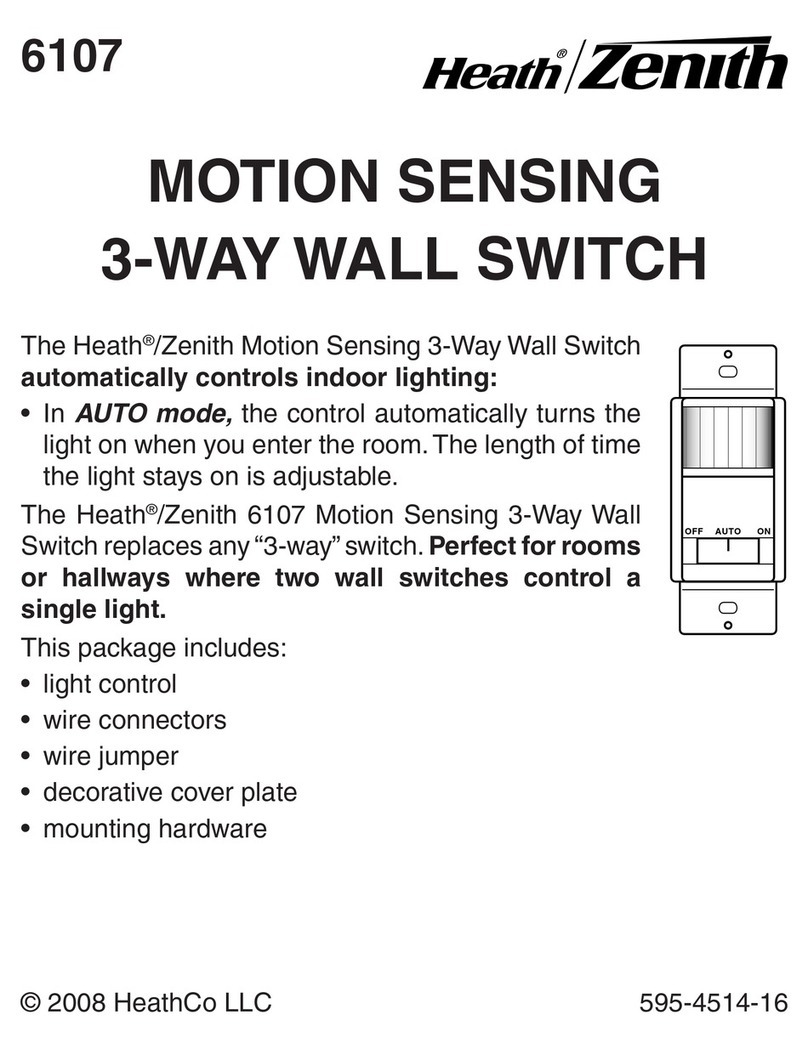 Heath Zenith Motion Sensing 3-Way Wall Switch 6107 User manual Heath Zenith Motion Sensing 3-Way Wall Switch 6107 User manual
