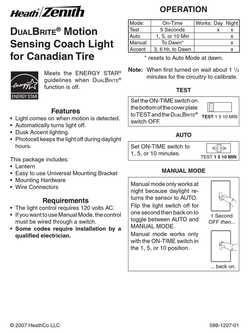 Heath Zenith Motion Sensing Coach Lights User manual