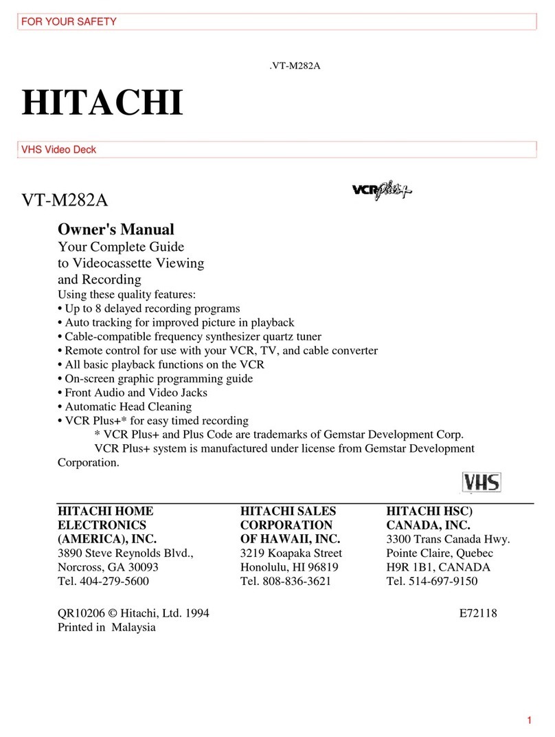 Hitachi VT-M282A owner's manual