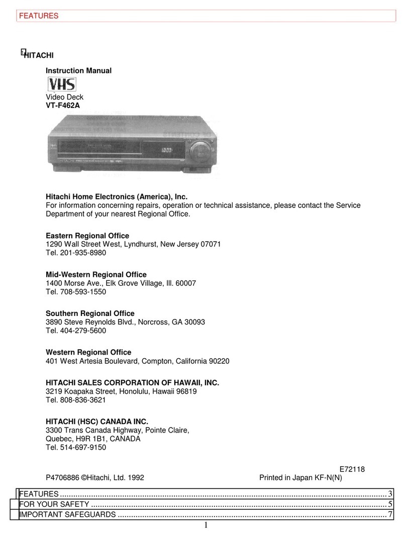Hitachi VT-F462A User manual