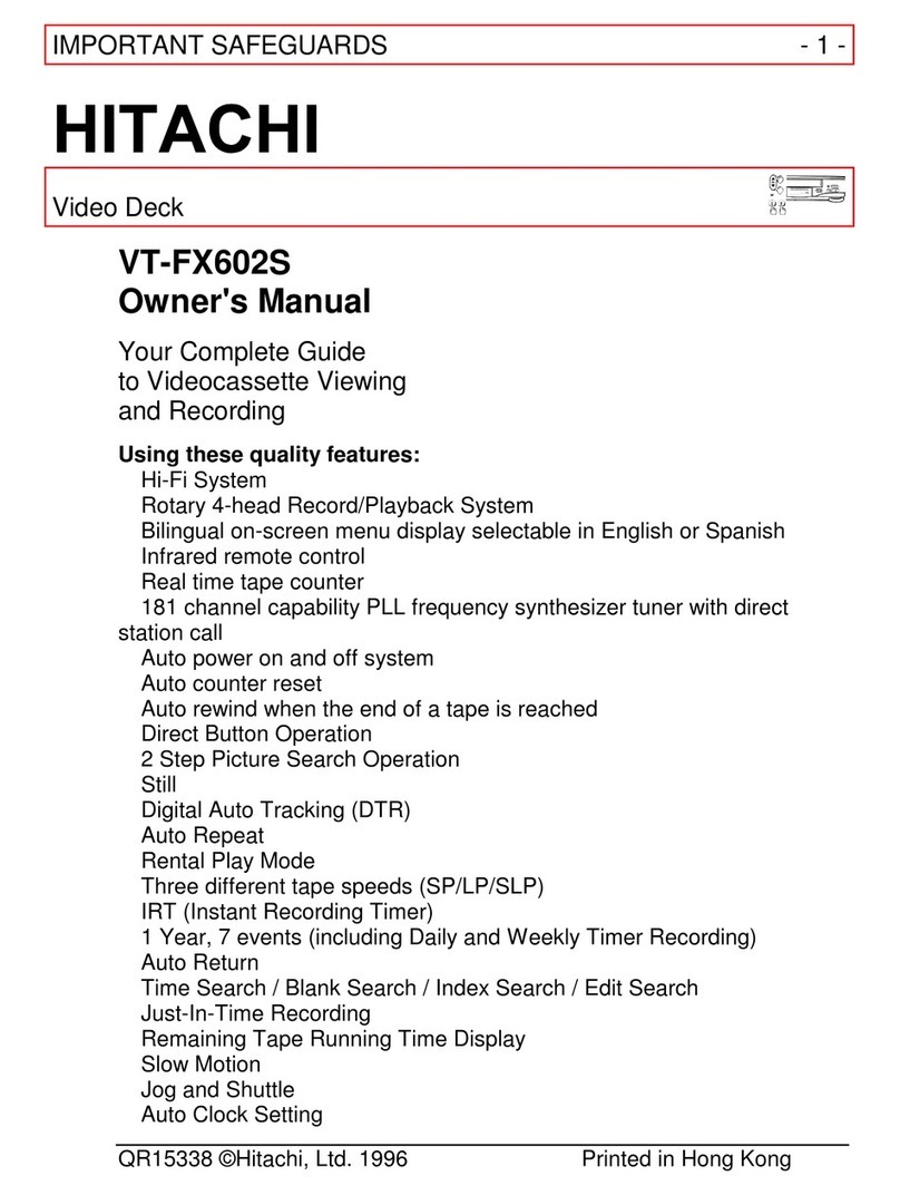 Hitachi VT-FX602S owner's manual