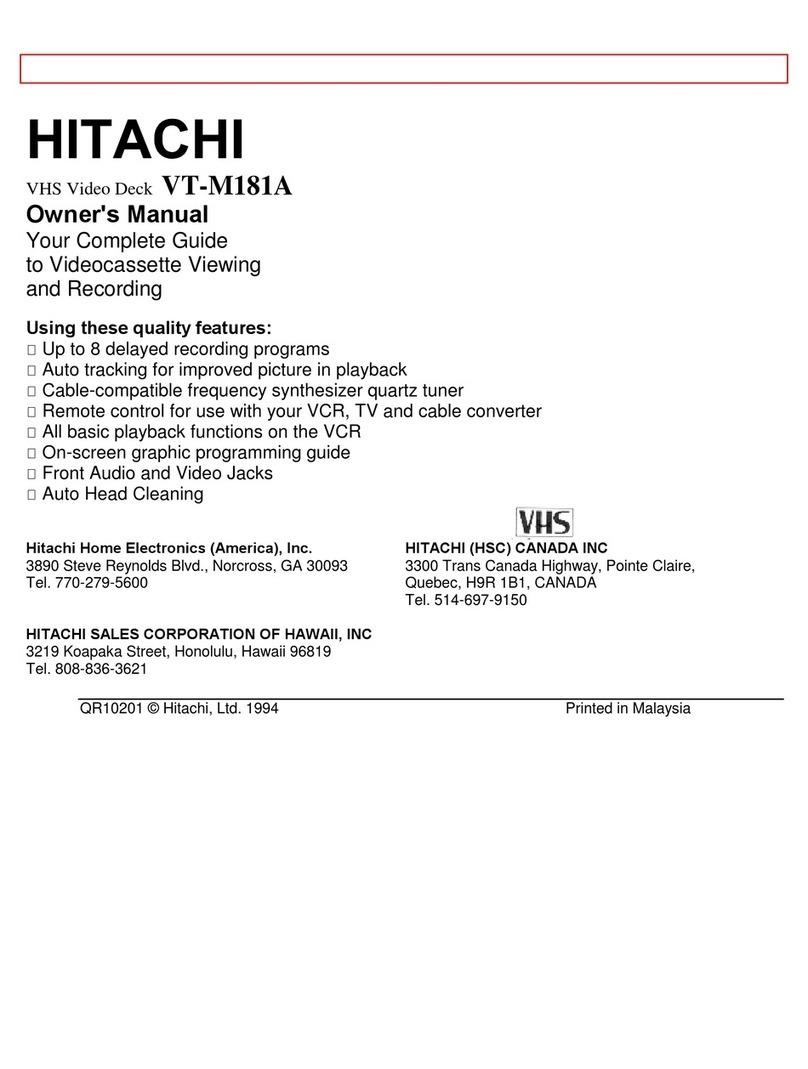 Hitachi VT-M181A owner's manual
