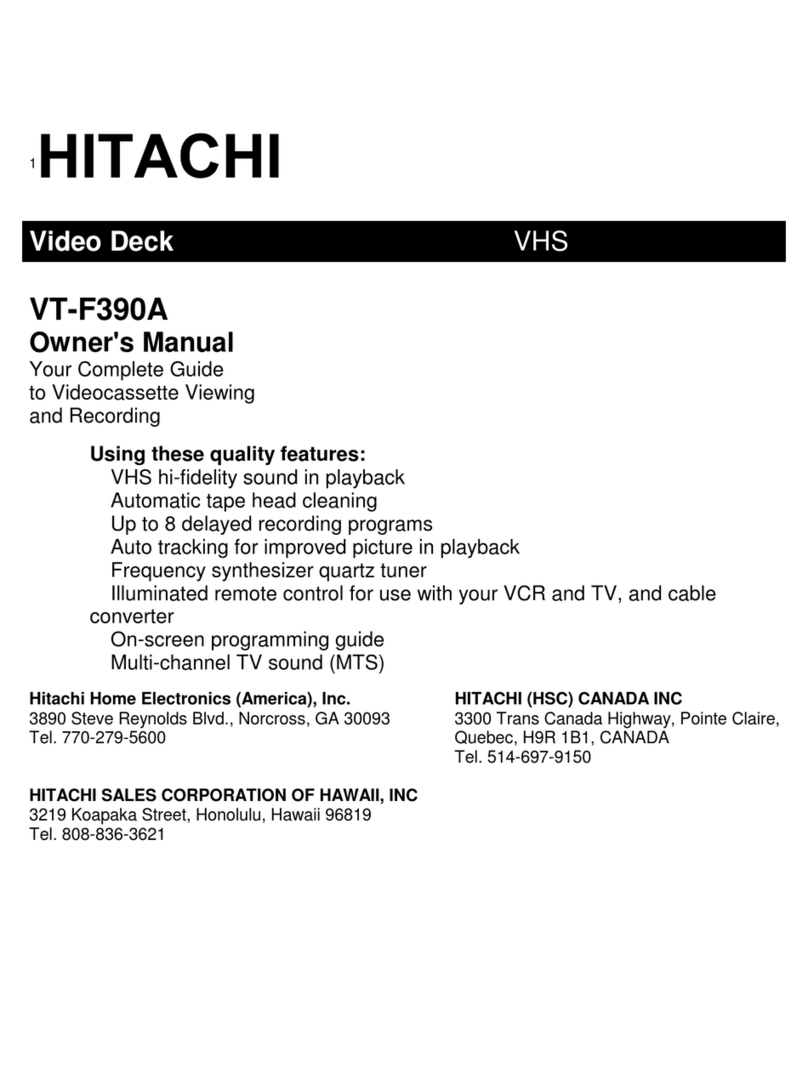 Hitachi VT-F390A User manual