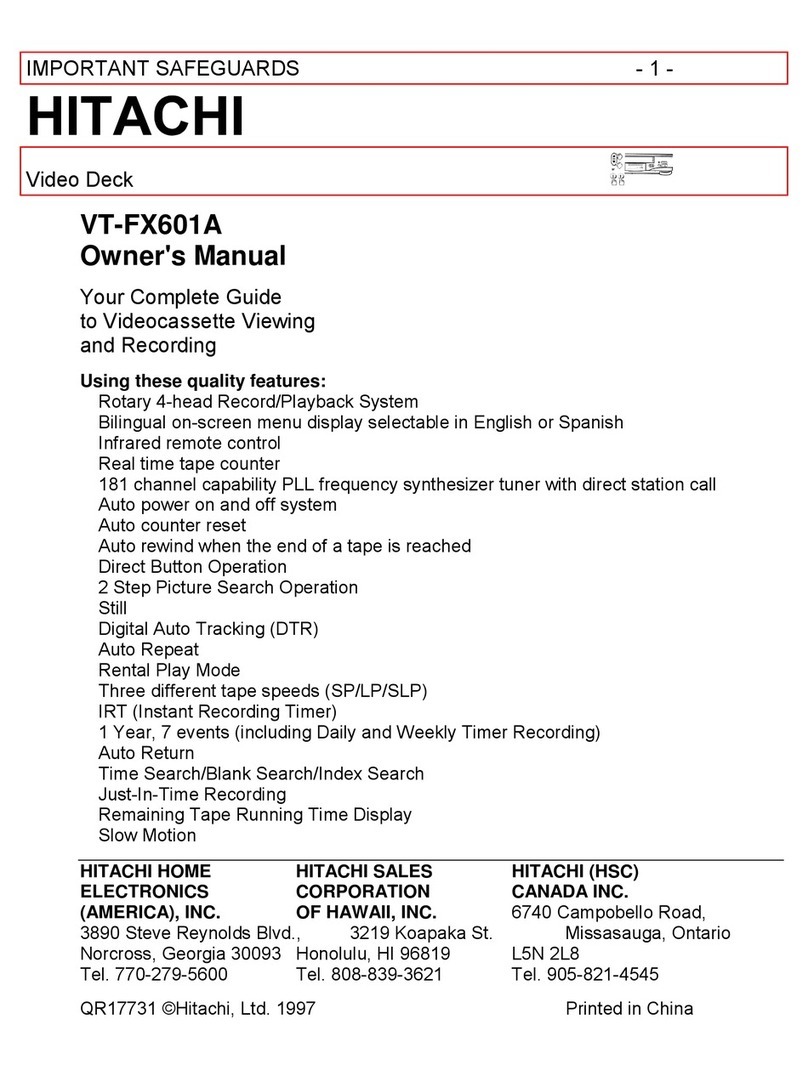 Hitachi VT-FX601A User manual