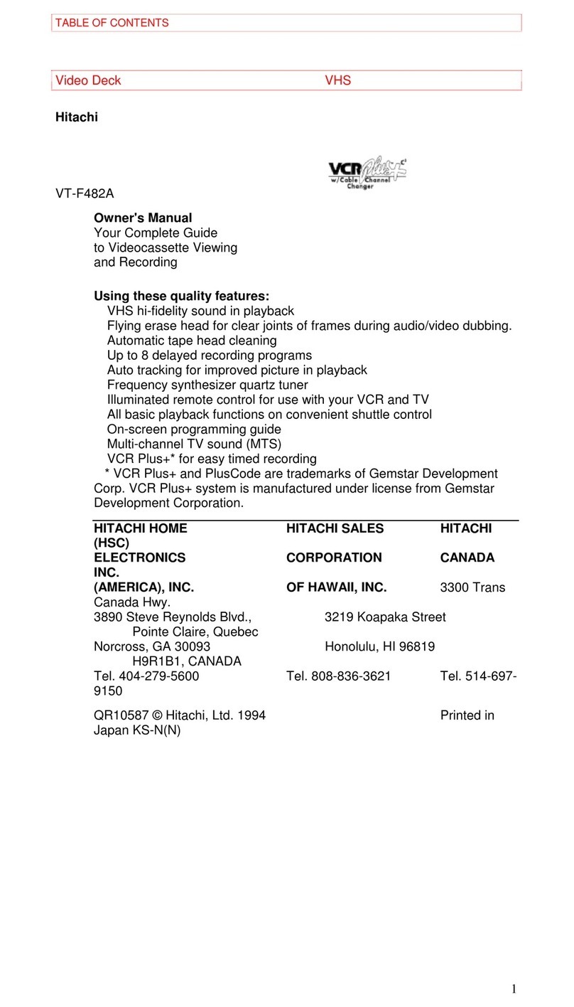 Hitachi VT-F482A User manual