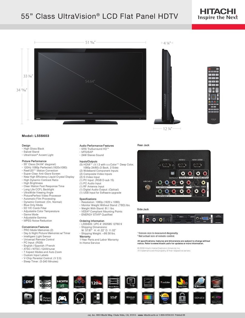 Hitachi UltraVision L55S603 Specifications