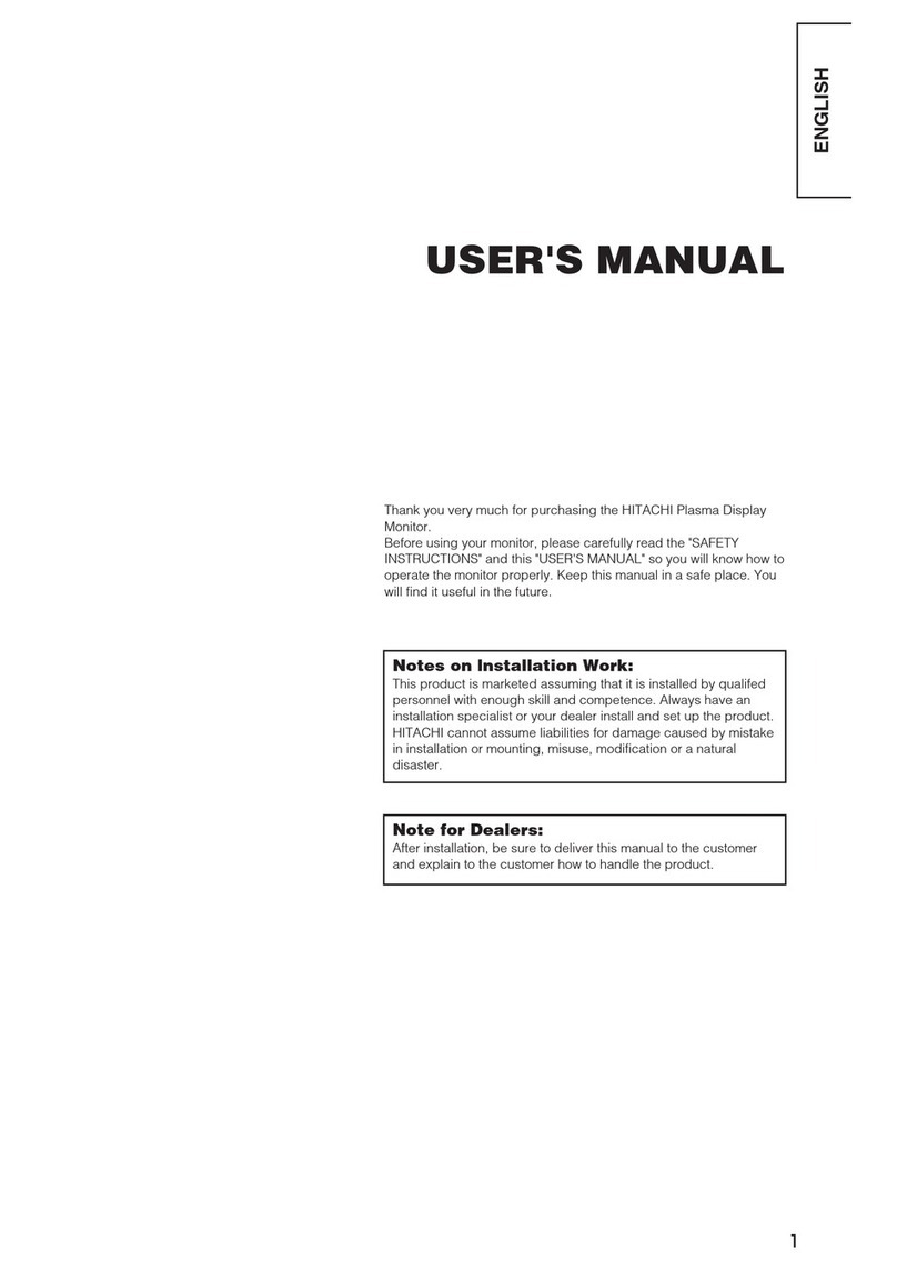 Hitachi CMP4211 - 42" Plasma Panel User manual