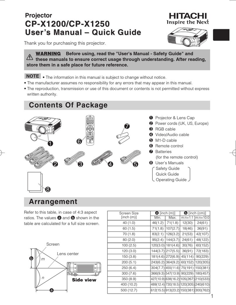 Hitachi CP-X1200 Series User manual