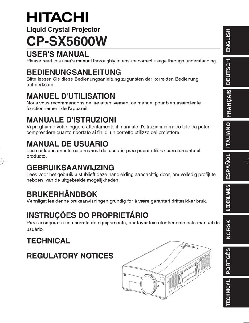 Hitachi CP-SX5600W User manual