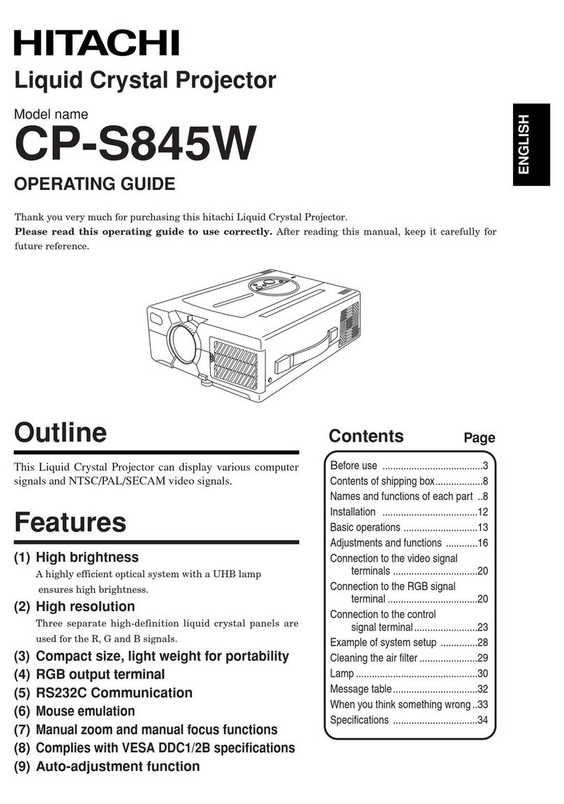 Hitachi CP-S845W User manual