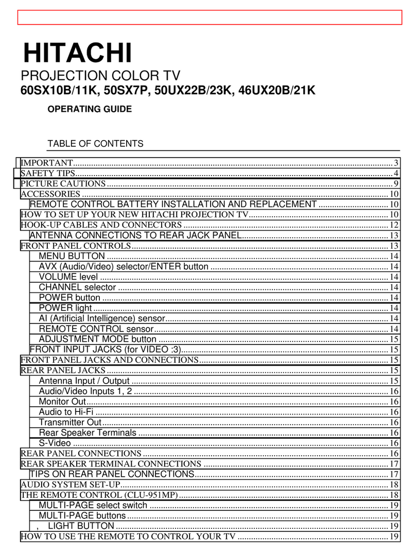 Hitachi 46UX20B operating guide