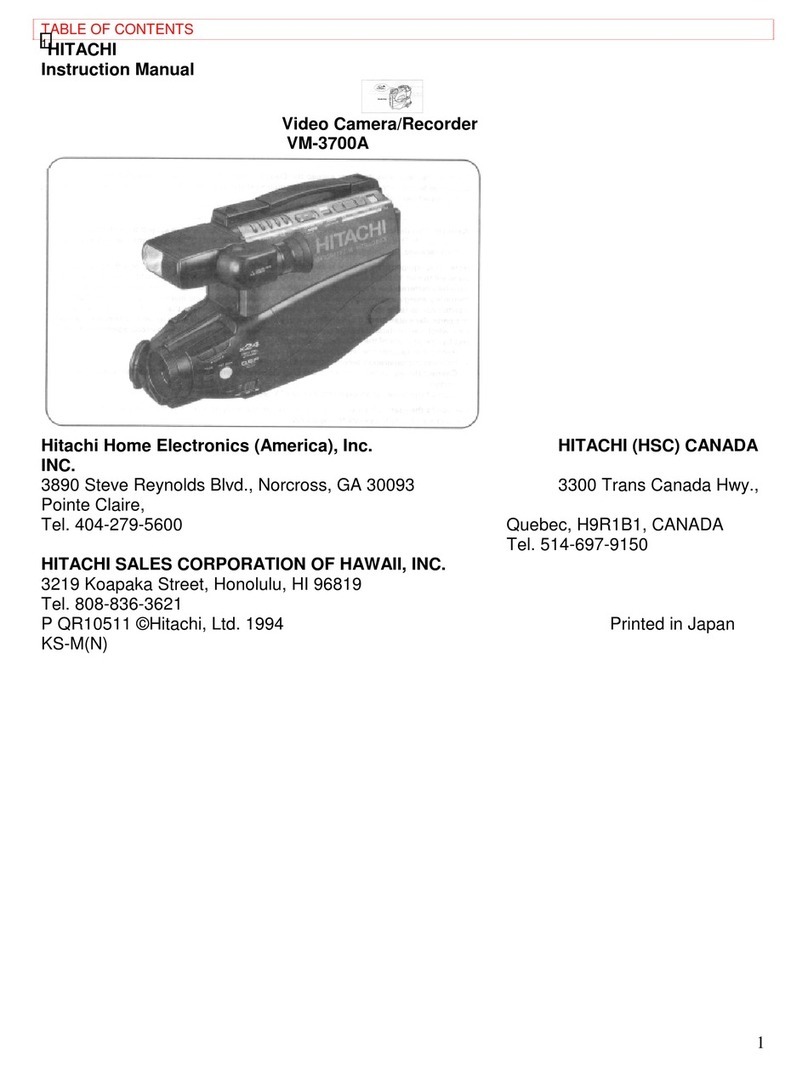 Hitachi VM-3700A - Camcorder instruction manual