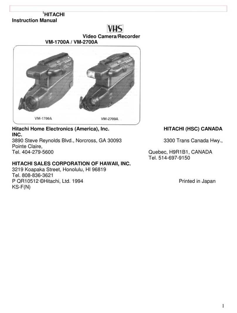 Hitachi VM-1700A - Camcorder User manual