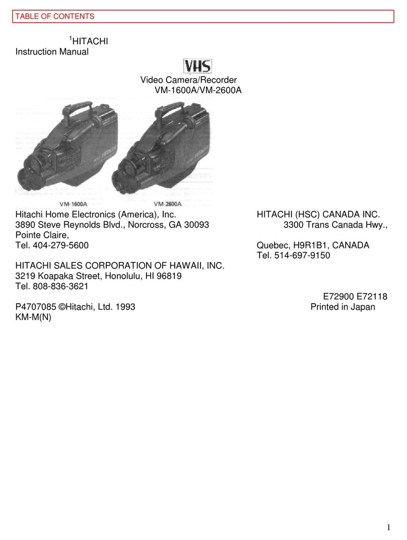 Hitachi VM-1600A - Camcorder User manual