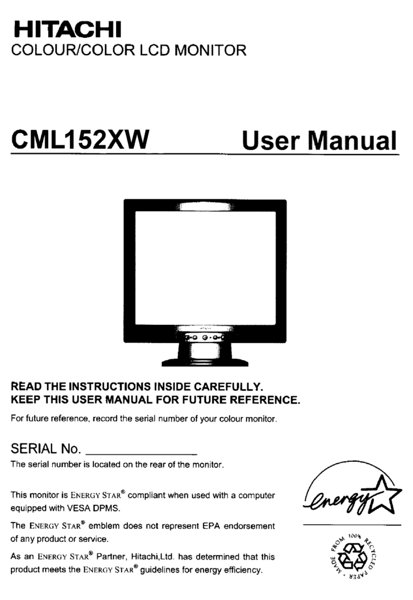 Hitachi CML152XW - 15" LCD Monitor User manual