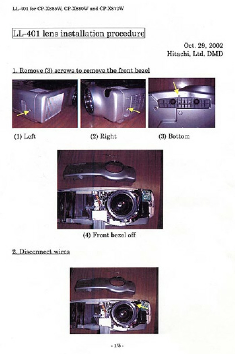 Hitachi CPX885 - XGA LCD Projector user manual