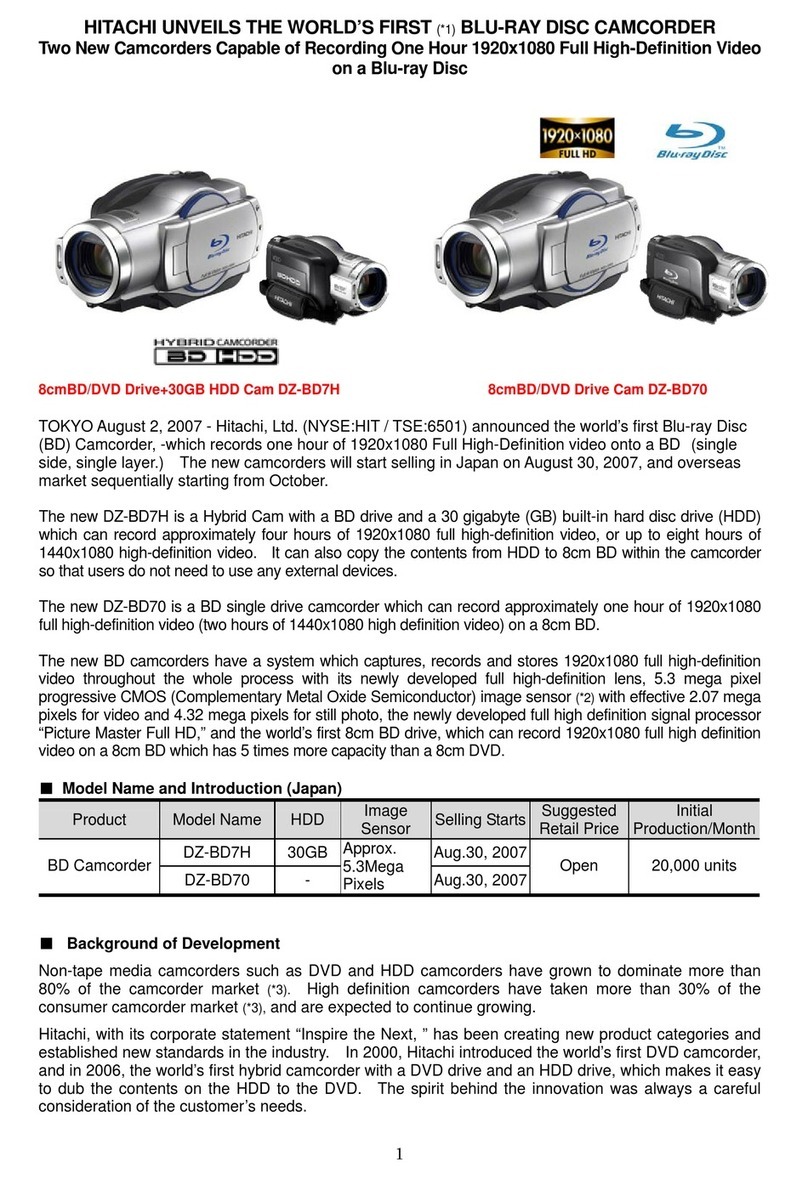 Hitachi DZ-BD70 Specification sheet