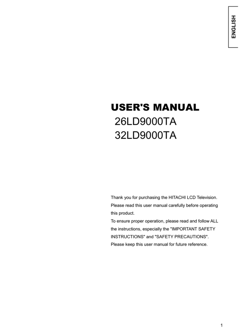 Hitachi 26LD9000TA - LCD Direct View TV User manual