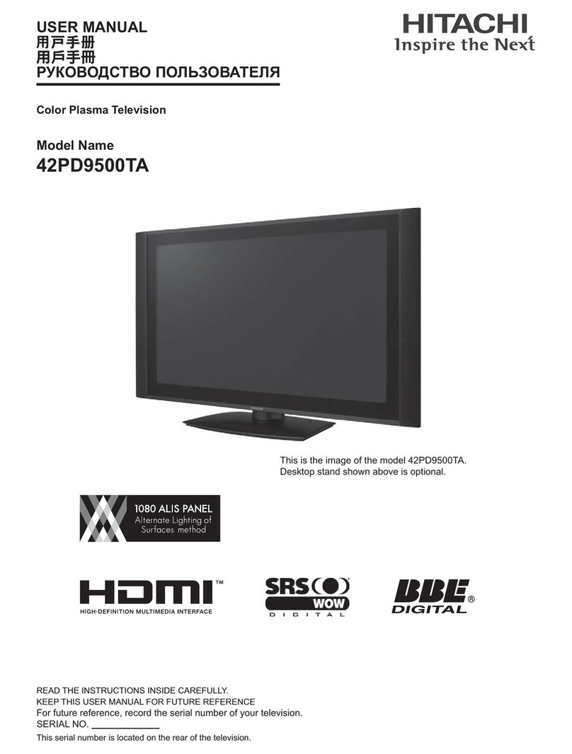 Hitachi 42PD9500TA User manual