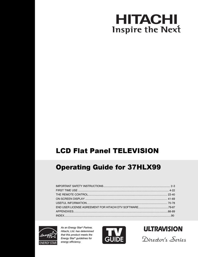 Hitachi 37HLX99 - LCD Direct View TV User manual