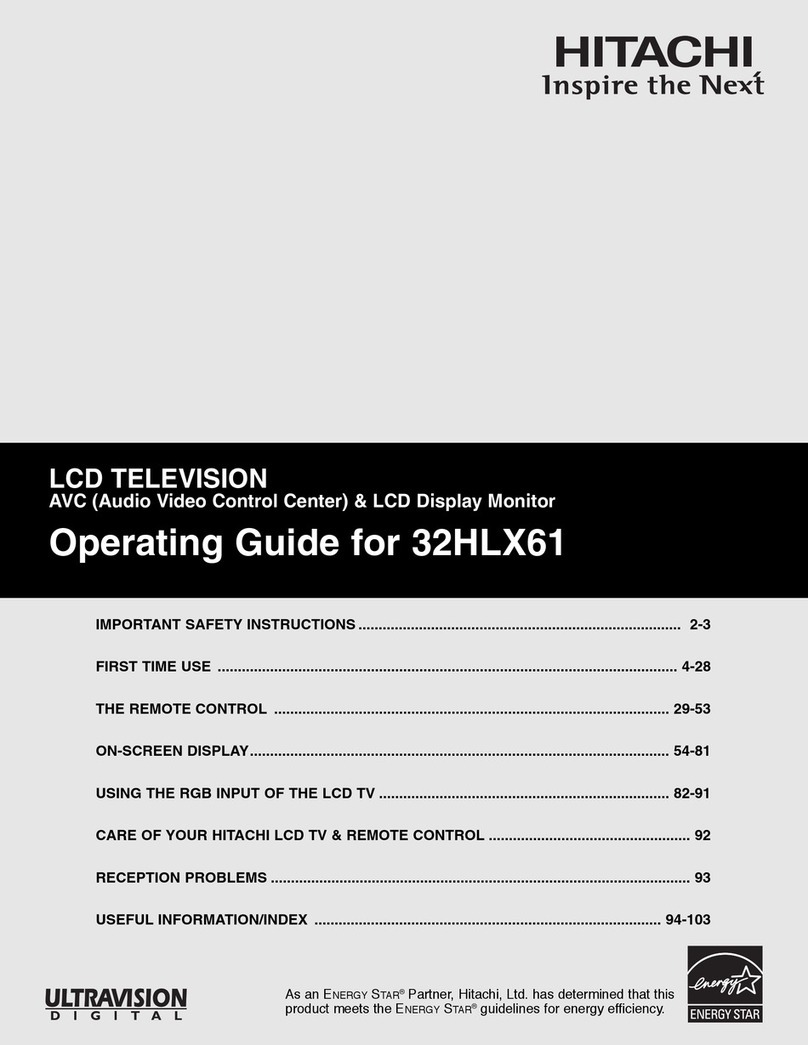Hitachi 32HLX61 - LCD Direct View TV User manual