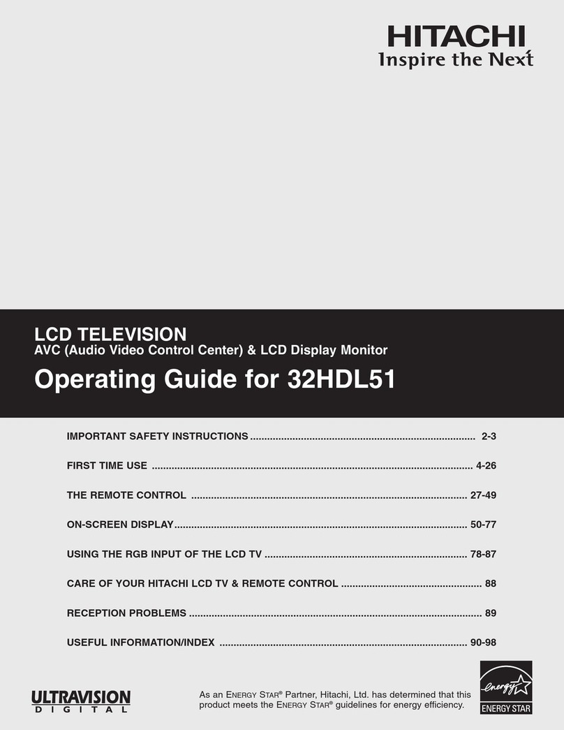 Hitachi 32HDL51 - LCD Direct View TV User manual