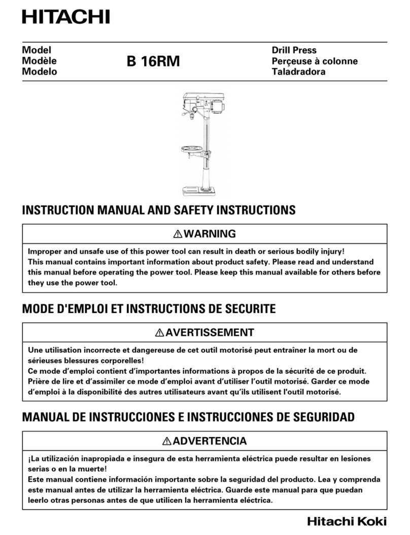 Hitachi B 16RM Safety and instruction manual