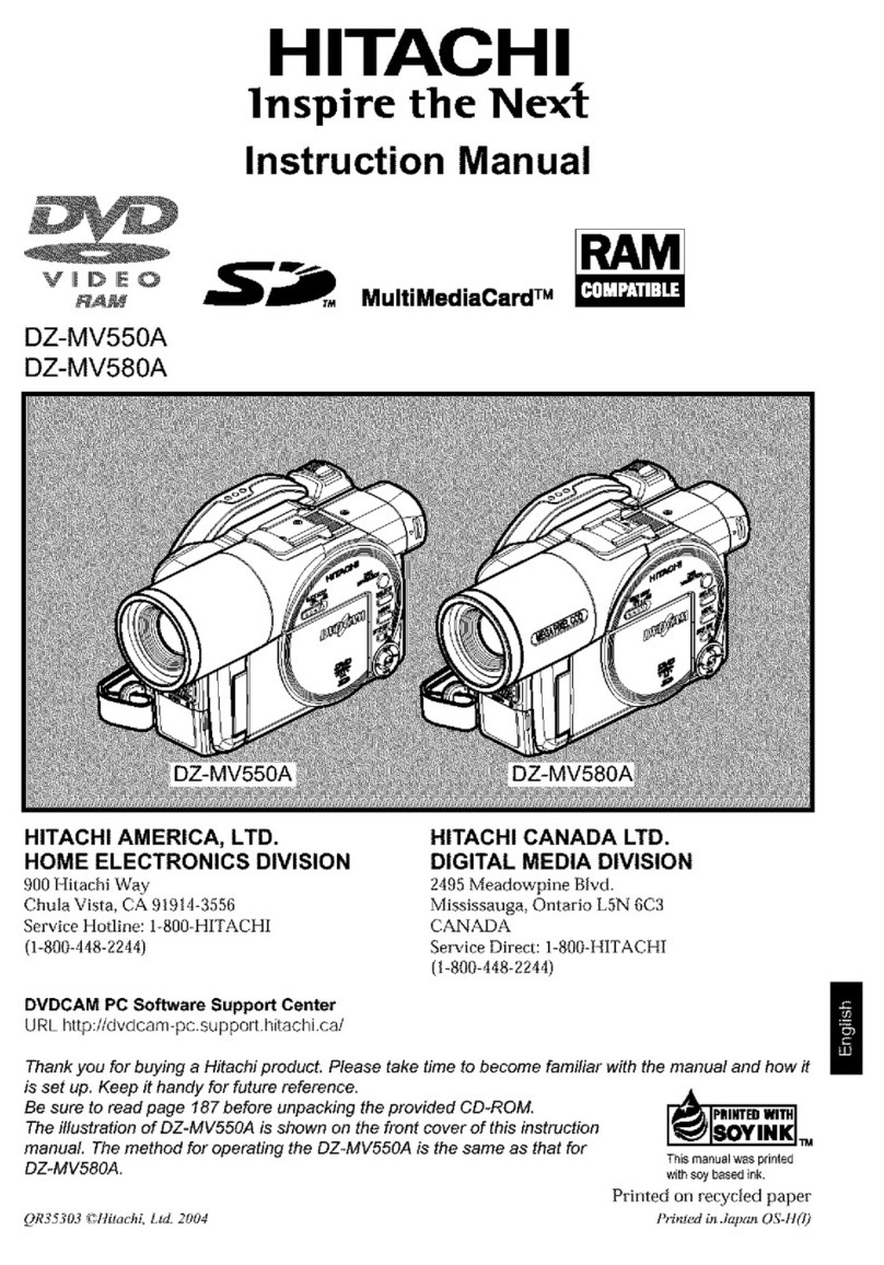 Hitachi DZMV580A - 1MP DVD Camcorder User manual