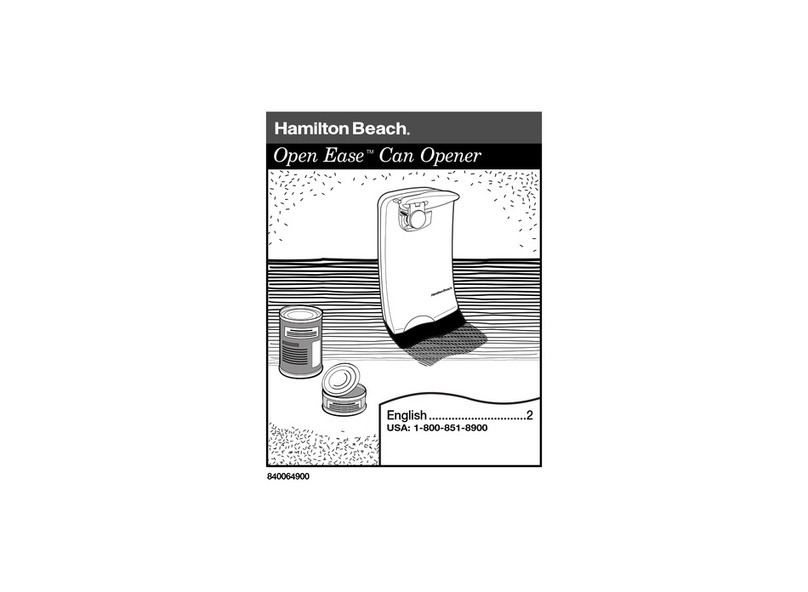 Hamilton Beach Open Ease Can Opener 840064900 User manual