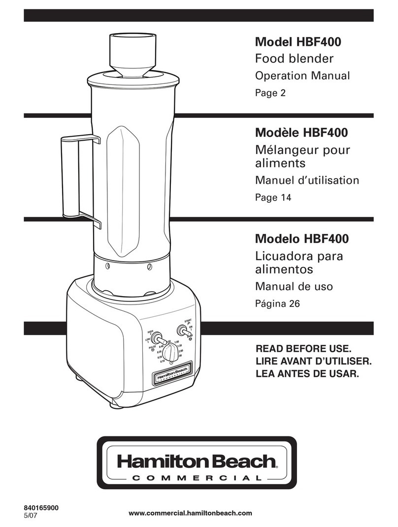Hamilton Beach HBF400 User manual