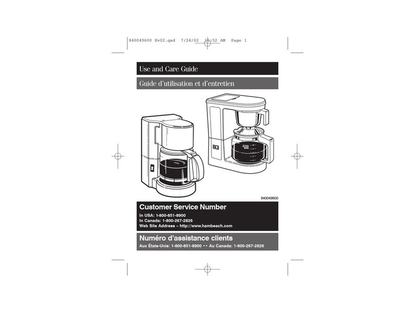 Hamilton Beach 840049600 Use and care guide