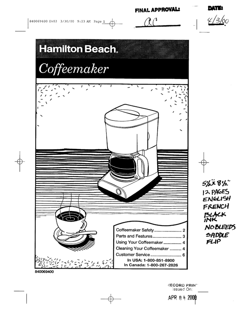 Hamilton Beach 48131 - WHT Express Coffee Maker User manual