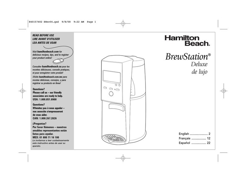 Hamilton Beach BrewStation 47334 Use & care guide Hamilton Beach BrewStation 47334 Use & care guide