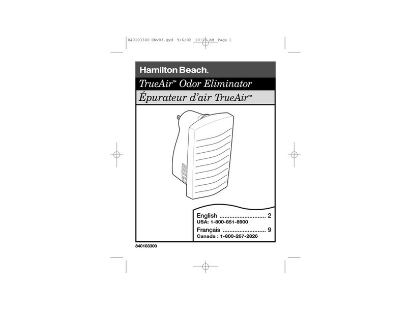 Hamilton Beach TrueAir 840103300 User manual
