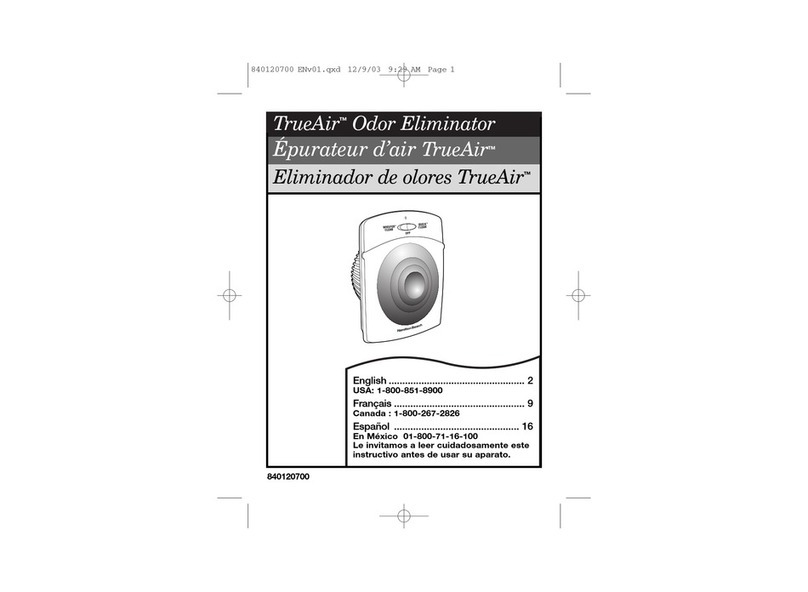 Hamilton Beach TrueAir 840120700 Use & care guide