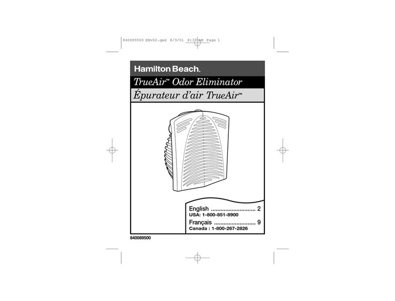 Hamilton Beach TrueAir 840089500 Use & care guide