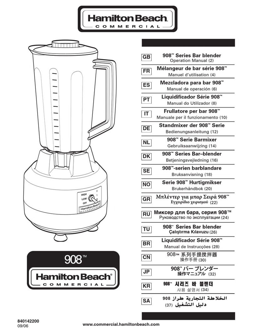 Hamilton Beach 908 Series Operation manual