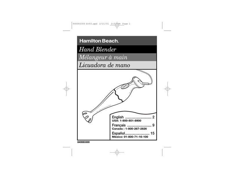 Hamilton Beach Hand Blenders User manual