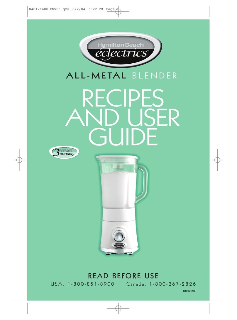 Hamilton Beach All-Metal Blender User manual