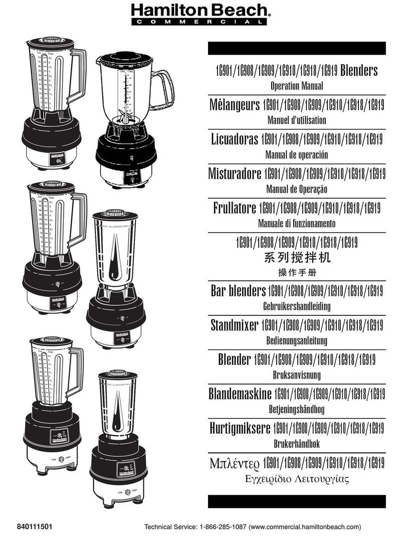 Hamilton Beach Bar Blender User manual