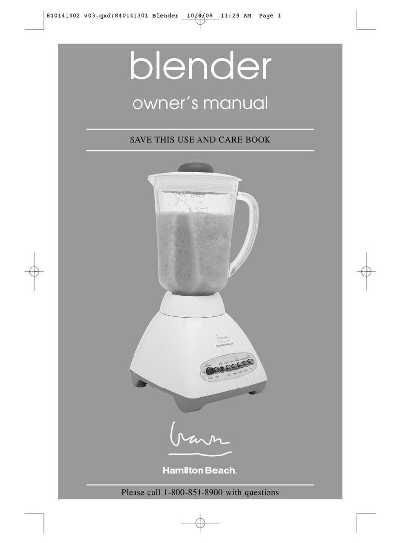 Hamilton Beach 840141302 User manual