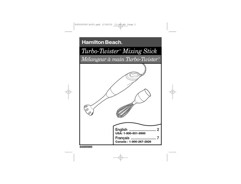 Hamilton Beach 840095900 User manual