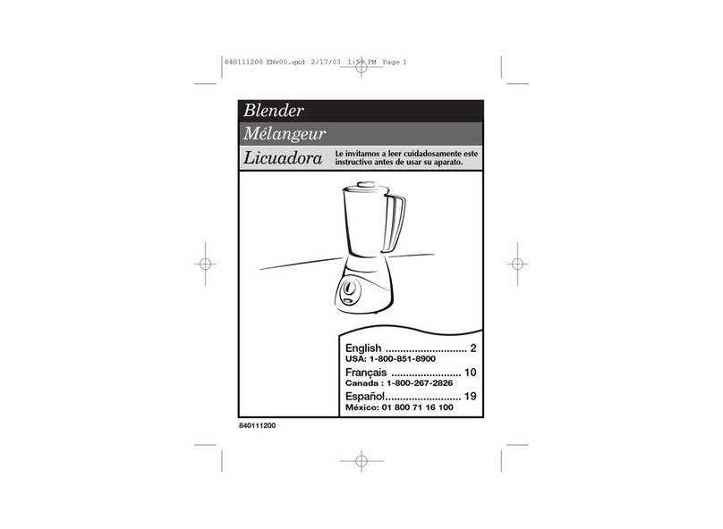 Hamilton Beach 840111200 owner's manual