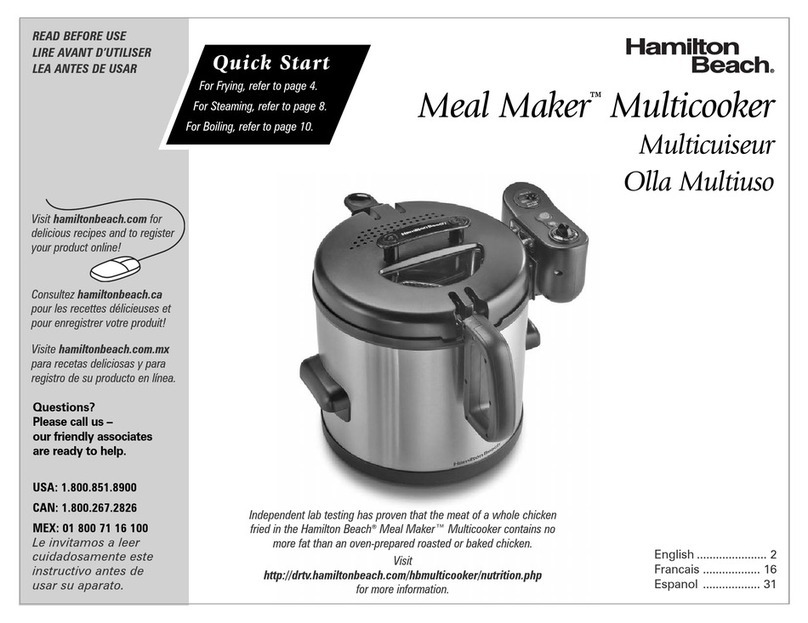 Hamilton Beach Meal Maker quick start