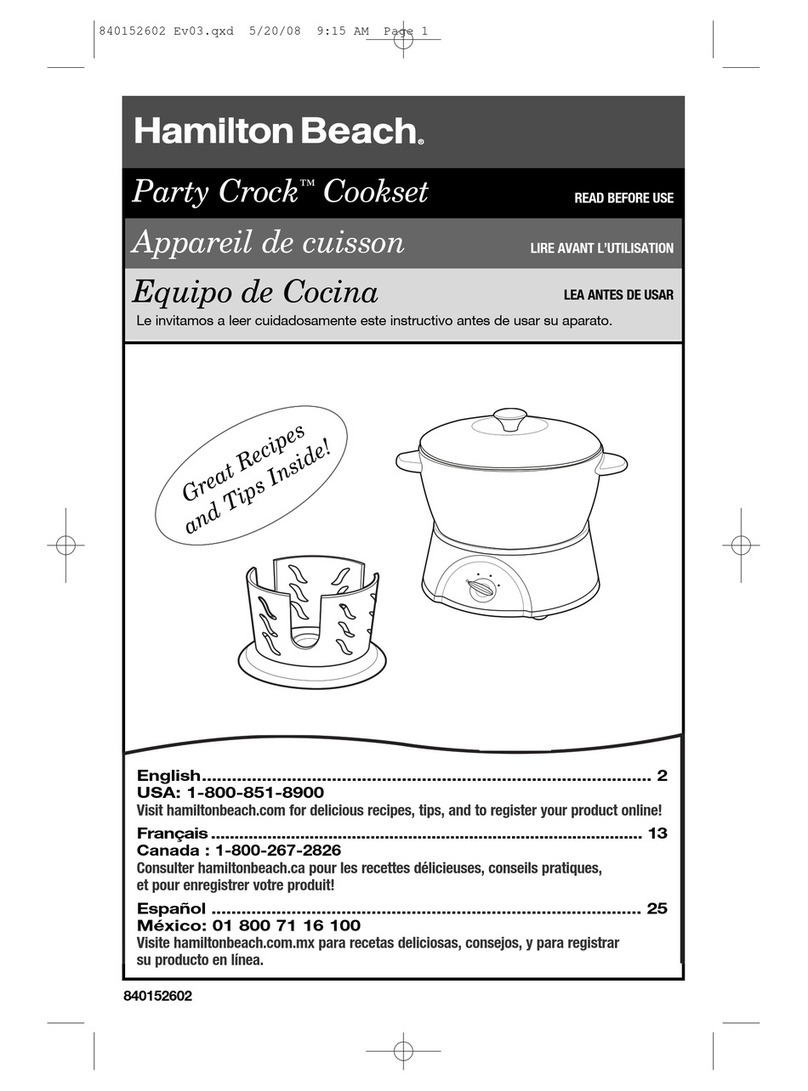 Hamilton Beach Party Crock 840152602 Use & care guide