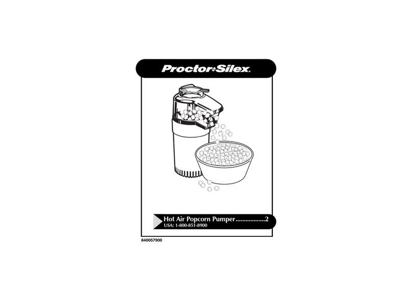 Proctor-Silex Hot Air Popcorn Pumper User manual
