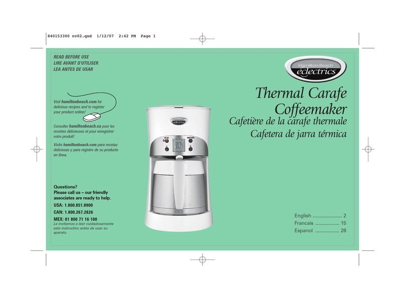 Hamilton Beach Eclectrics User manual